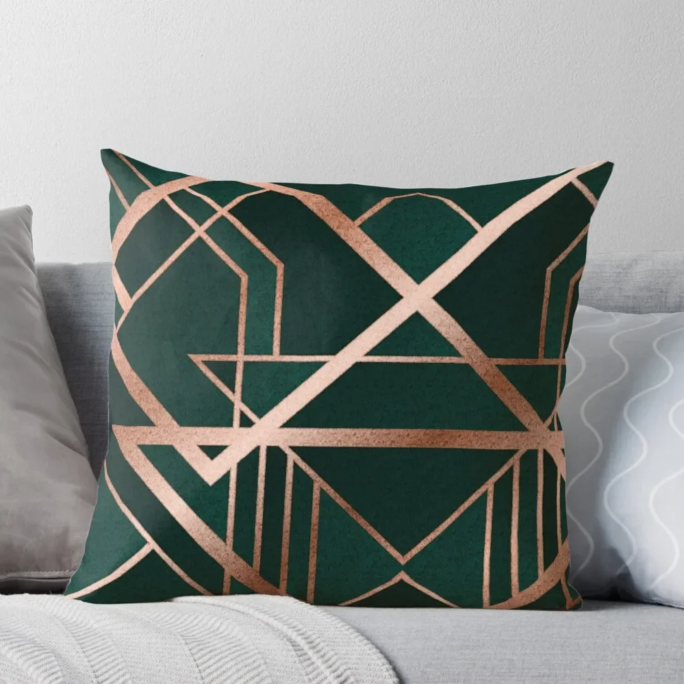 

Green Art Deco Throw Pillow Cusions Cover Throw Pillow