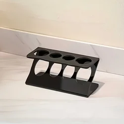 Multifunctional Bathroom Desktop Organizer with Toothbrush Holder and Drain Rack (Black)