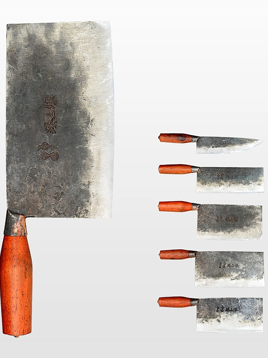 

Chinese Hand-Forged Kitchen Knife on the Tip of the Tongue of Iron Pot Lady Chef Knife Household Traditional Sharp