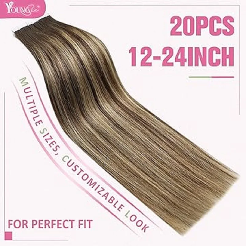 Tape in Hair Extensions Human Hair Straight Seamless Skin Weft 100% Human Tape in 12-24 Inch human hair extensions hair extensions