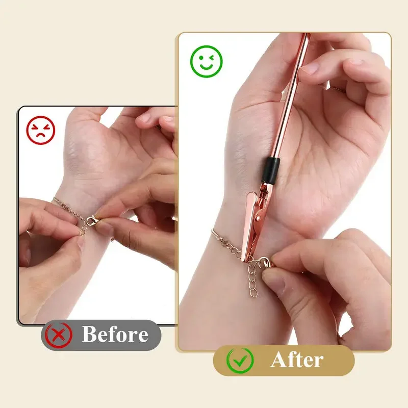Elegant Metal Bracelet Helper Tool - Multi-Color Jewelry Wearing Aid