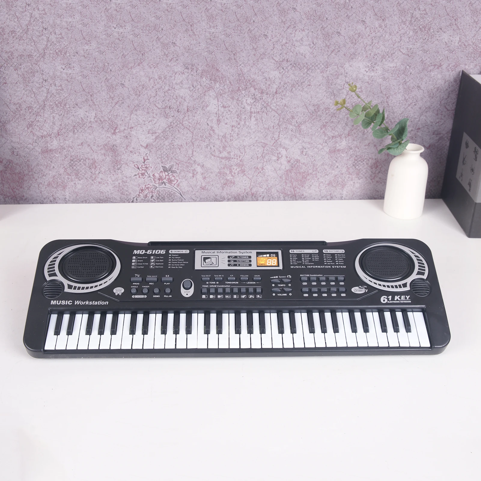 子供のための61キーの電子キーボード,黒いデジタル音楽,電気