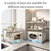 Kitchen 2-layer Microwave Oven Storage Rack Retractable Countertop Gadget Set Floor Stand Seasoning Holder Spicy Organizer Shelf 5