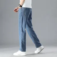 Extra Large 56,54 Oversize Jeans Big Size Men Trouser Plus Size Pants Men Loose Straight Spring Autumn Thin Elastic Father Pants 2