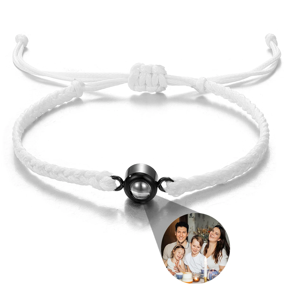 thumbnail image 1 of Pulsera con foto personalizada al por mayor Pulsera con proyección de foto personalizada Pulsera con proyección negra para hombres Regalo de cumpleaños y Navidad, 1 of 5
