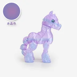 3D Printed Multi - Joint Movable Horse Figurine - Cute Stress Relief Toy and Home Decor Gift (Crystal color)