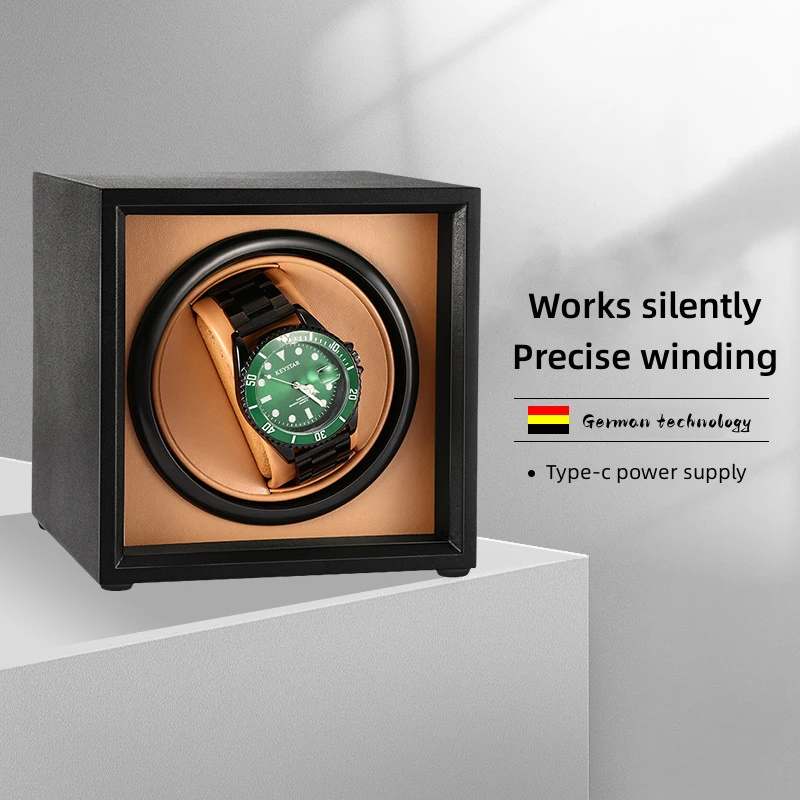 

2023 New Upgrade Power Supply Black Mechanical Watch Winding Box Motor Shaker Watch Winder Holder Display Jewelry Box Organizer