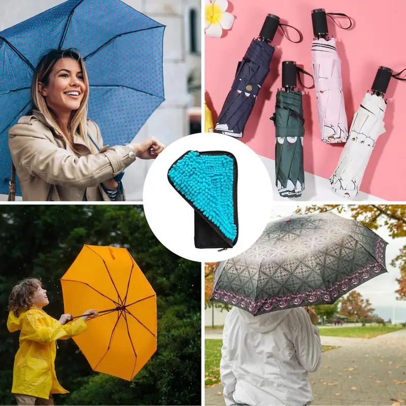 Water-Absorbing Umbrellas Carry Case Portable Waterproof Umbrella Storage Cover Absorbent Folding Umbrella Bag Home Accessory