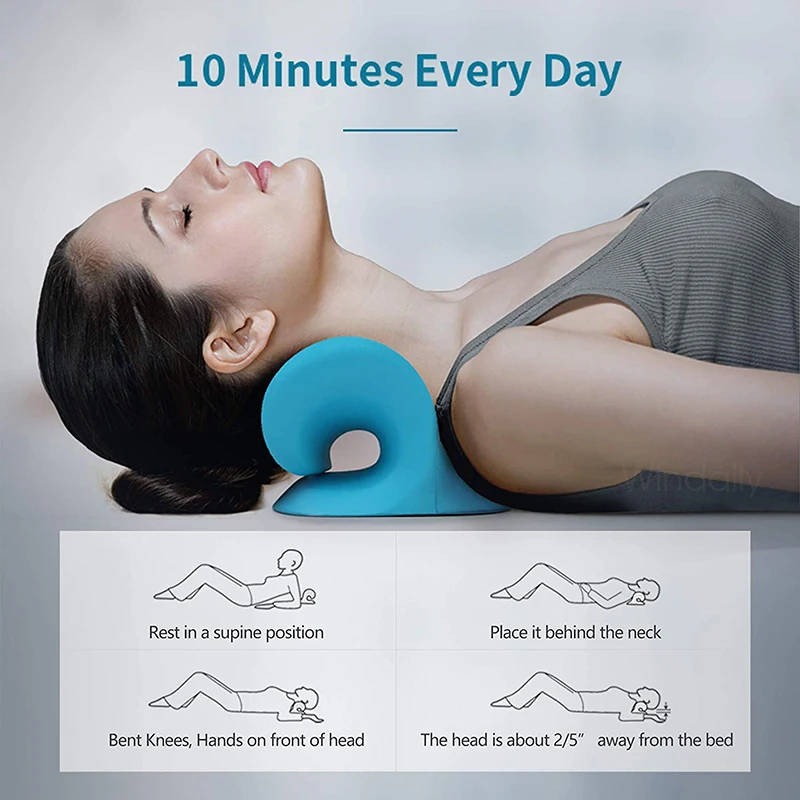 Neck Shoulder Relaxer Cervical Traction Device Posture Corrector Chiropractic Pillow  Stretcher Neck Massager_voghion.com