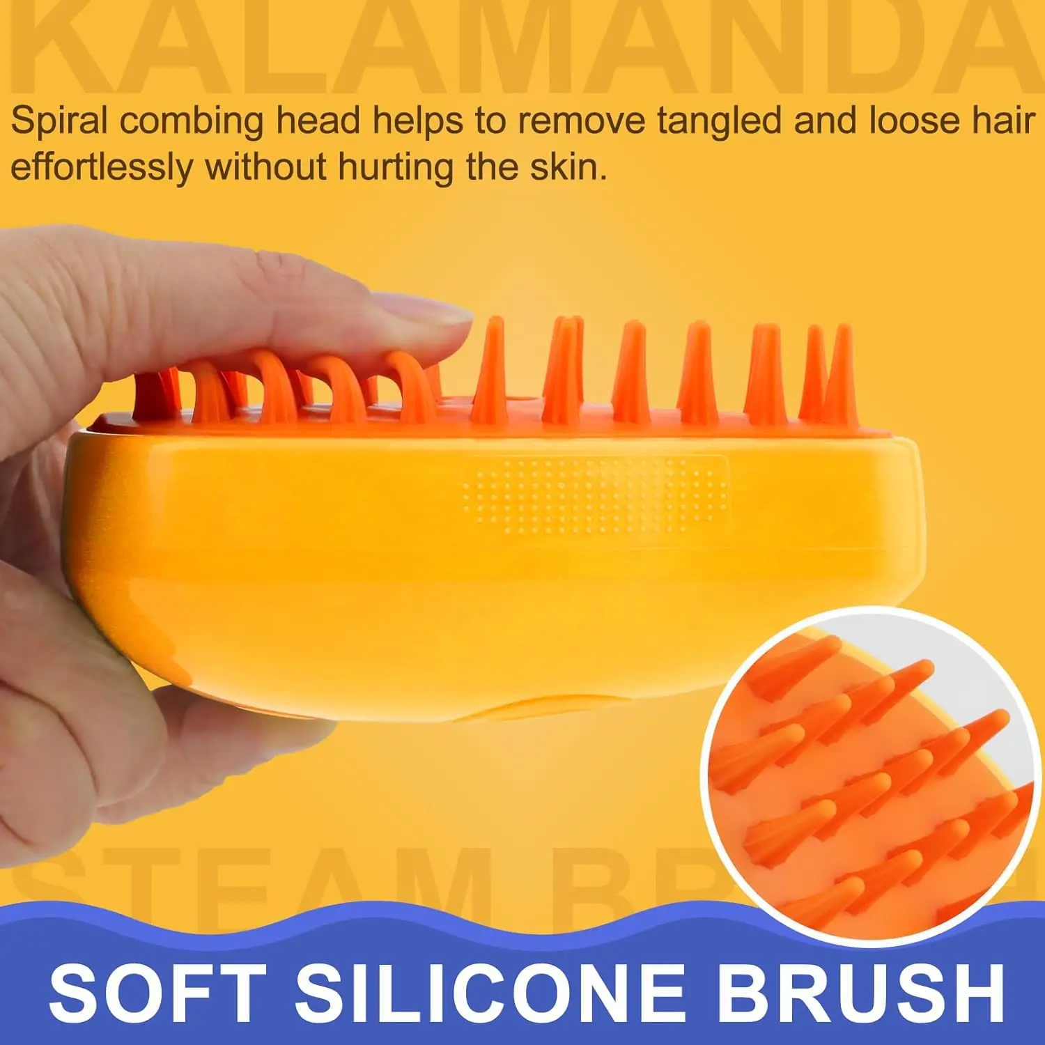 3-in-1-Dampfbürste für Katzen und Hunde: Silikon-Massagebürste zur Fellpflege und Haarreinigung._voghion.com