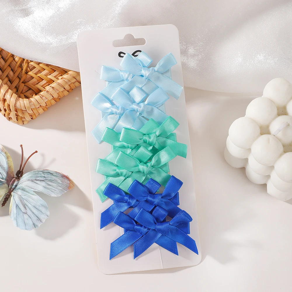 Children's Colorful Mini Hair Bow Clips - Pack of 10