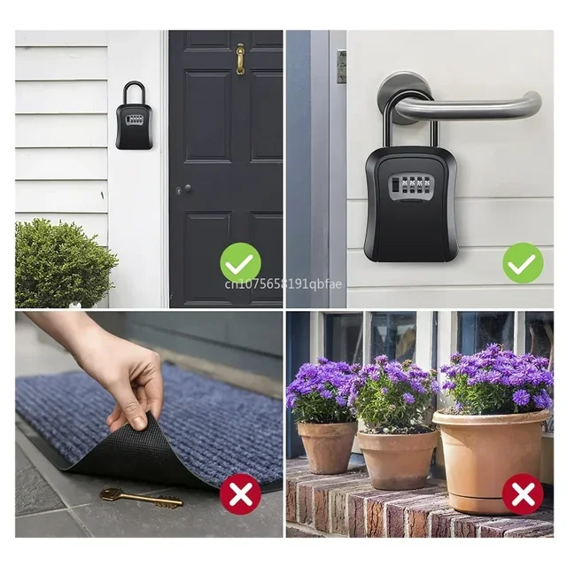 Password Key Box Wall Mount Weatherproof 4 Digit Passwords Lock Storage Box Hanging Home Office Strong Safe Box 2