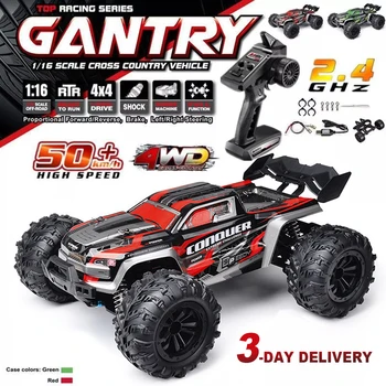 2024 New 1:16 Scale Large RC Cars 50km/h High Speed RC Cars Toys for Boys Remote Control Car 2.4G 4WD Off Road Monster Truck 1