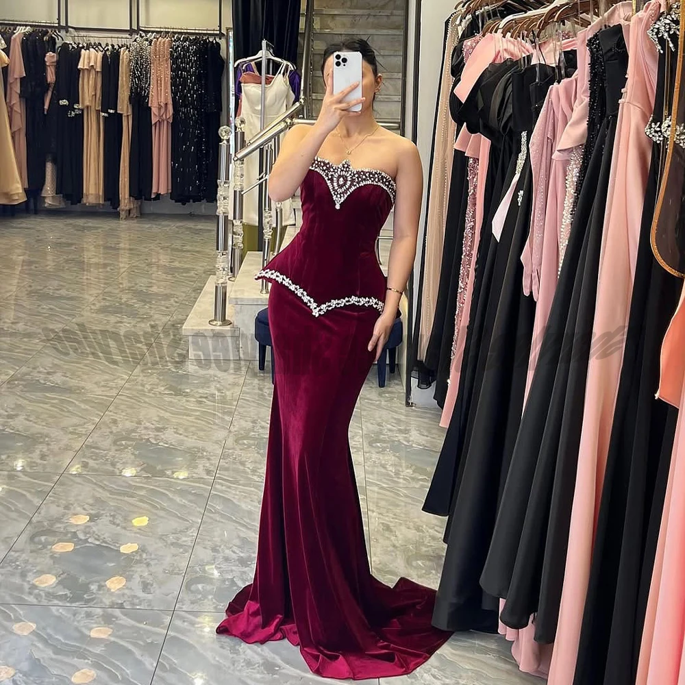 Fancy Rhinestones Evening Dresses Lace Up Saudi Arabric Dubai Party Gown Vestidos De Fiesta Customized