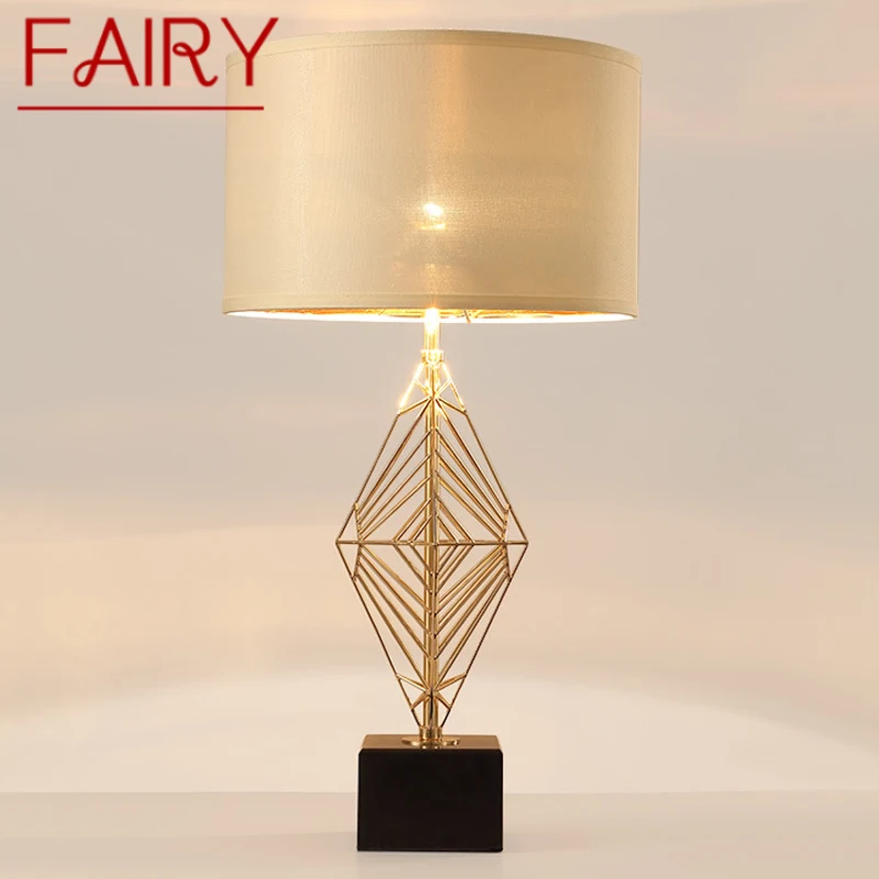

FAIRY Contemporary Golden Table Lamp Nordic Fashionable Living Room Bedroom Creative LED Hollow Out Decoration Desk Light