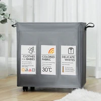 120L Laundry Basket Sorter Toy Storage Room Organizer 3-Bag with Card Pocket & Fabric Handle Waterproof Cesto Ropa Sucia 1