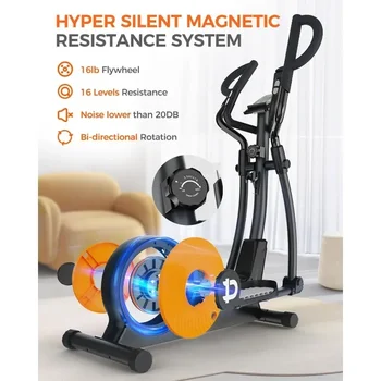 pooboo Elliptical Machine, Elliptical Exercise Machine with 16-Level Resistance&Hyper-Quiet Magnetic Driving System 1
