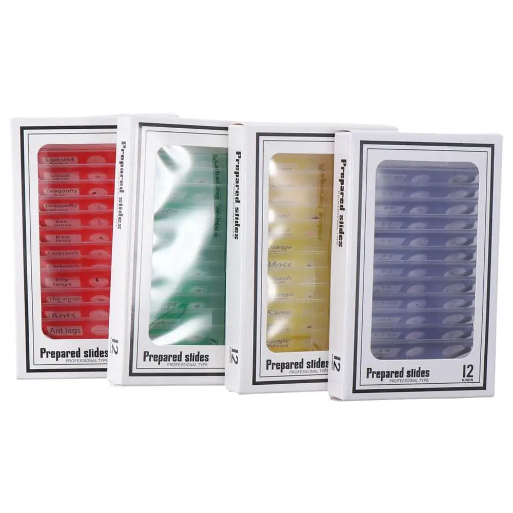 Microscope Glass Slides Prepared For Kids Students Plastic Animals Insects Plants Flowers