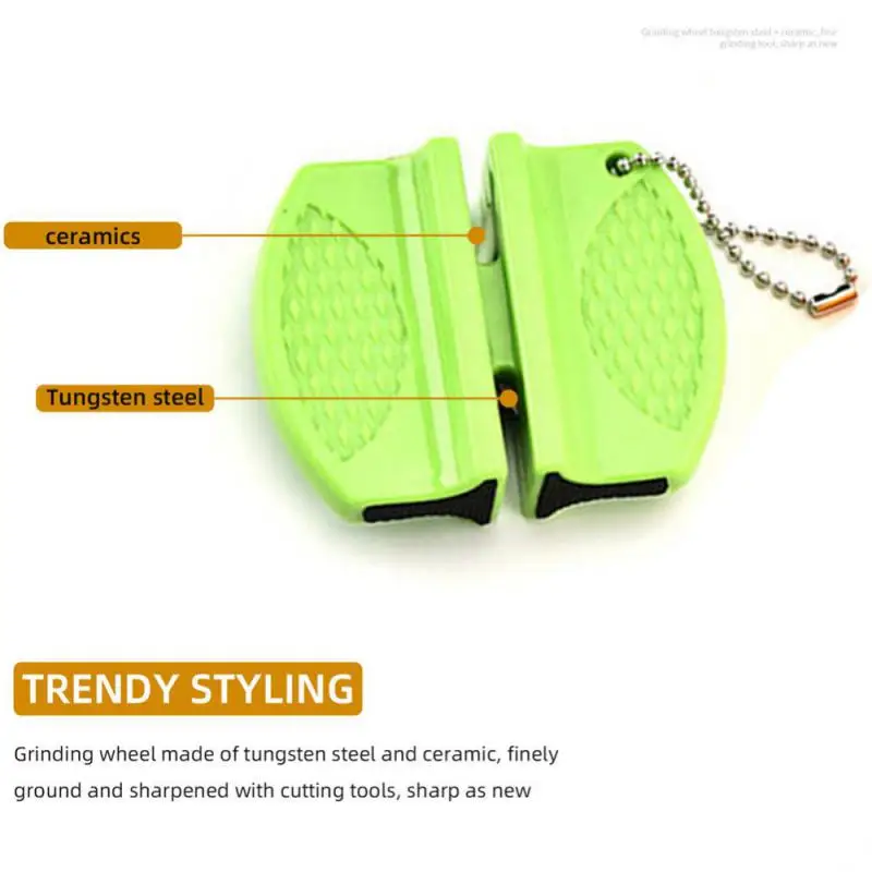 Portable Knife Sharpener Pocket Ceramic Sharpen Tool Scissor Sharpen Gears Fish Hook Sharpener Outdoor Multi-Functional Tools