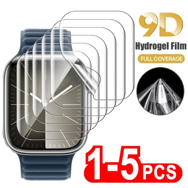 소프트 하이드로겔 스크린 보호대 필름, 애플 워치 9, 8, 7, 6 se용, 45mm, 41mm, 44mm, 40mm, 42mm, 38mm, 아이워치 울트라 1, 2, 49mm