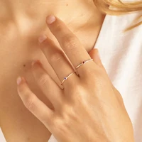 eManco Stainless Steel Birthstone Ring  Gold Color Simple Fashion Style For Women Festival Party Gift - Image 4