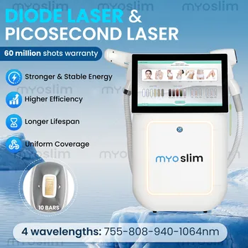 808nm Diode Laser Hair Removal Machine 4 Wavelength FAC TEC 2 In 1 Picosecond Epilator Painless Permanent Wash Brow Skin Tattoo 1