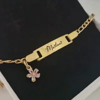 Flower Zircon Custom Name Jewelry Set For Kids Gift