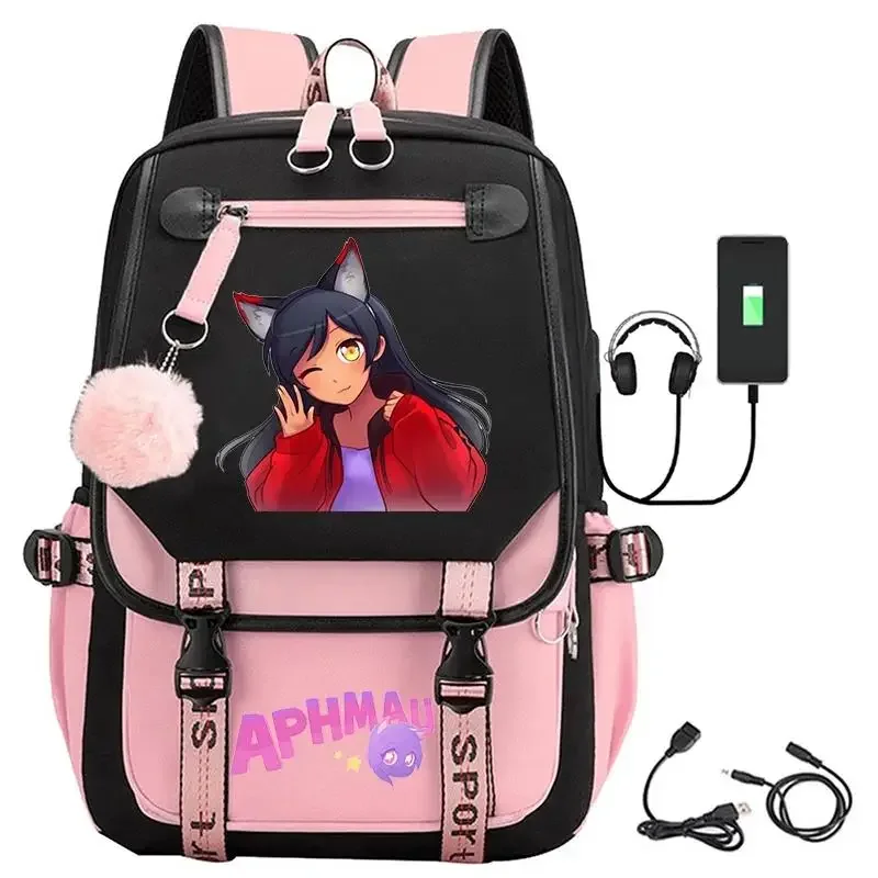 Korean Fashion Aphmau Cartoon Print Schoolbag for Teenager Girl Backpack Students School Bags Women Travel Mochila 5