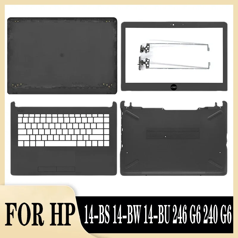 

New For HP 14-BS 14-BW 14-BU 246 240 G6 Laptop LCD Back Cover Front Bezel Hinges Palmrest Bottom Case Black