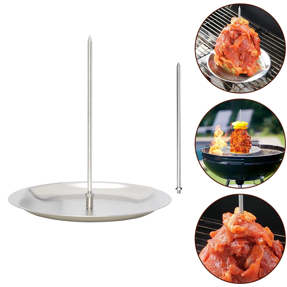 

Barbecue Skewer Grill Vertical For Cooking Removable Spikes Silver Stainless Steel 1 Piece For Barbecue Brand-New