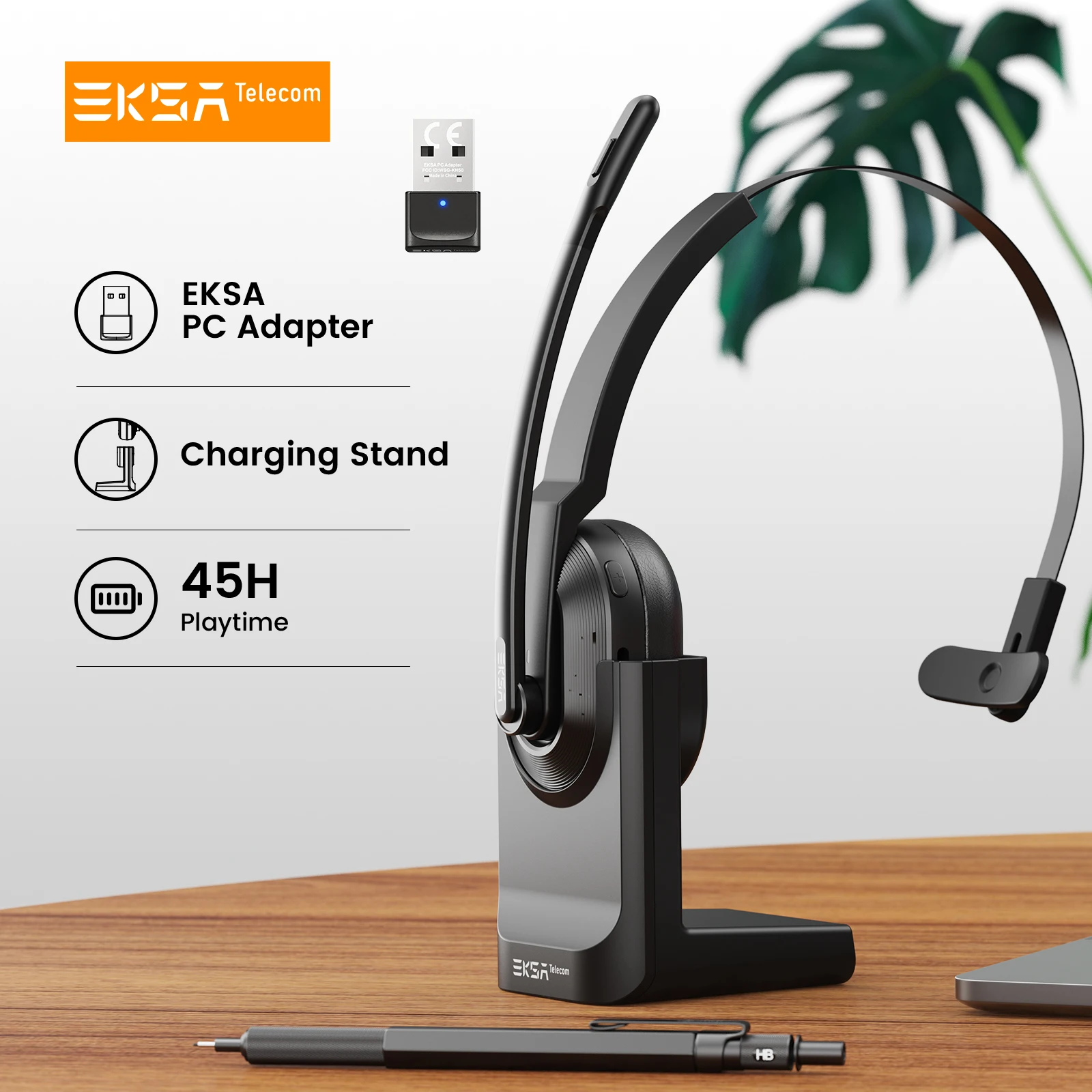 EKSA H5 Bluetooth Headsets, PC Wireless Headphones, Mics