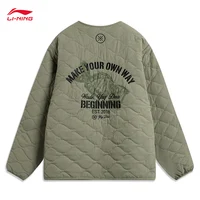 LI-NING Way of Wade veste rembourrée en coton pour hommes Polyamide coupe ample rétro à la mode hiver manteaux décontractés AJMU285 1