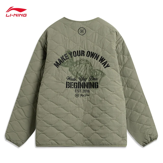 LI-NING Way of Wade veste rembourrée en coton pour hommes Polyamide coupe ample rétro à la mode hiver manteaux décontractés AJMU285 1