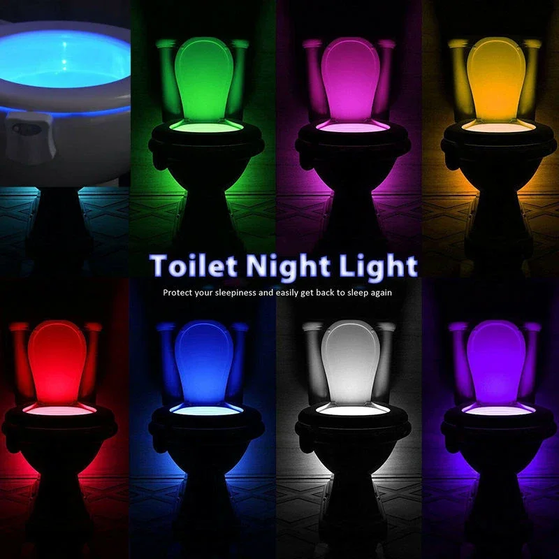 Description Picture 4 of itemToilet Seat Smart Motion Sensor Night Light 16/8 Colors Waterproof Backlight For bathroom Toilet Bowl LED Lamp Light WC