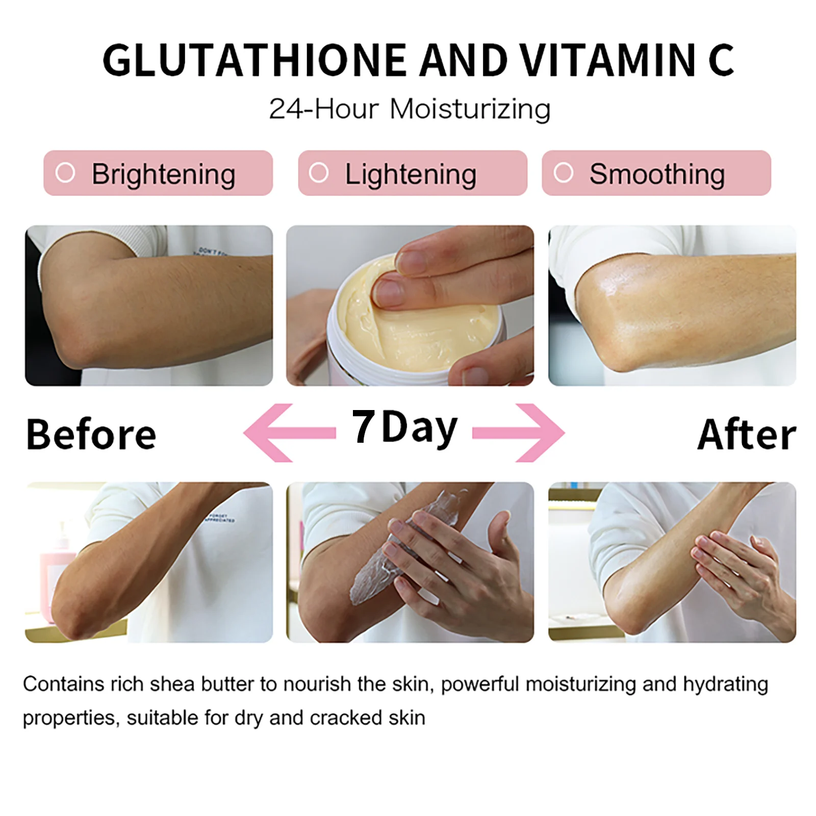 AILKE Whitening Remove Black Spots Facial Skin Care Lotion Moisturizing Cream Body Glutathion Vitamin C Black Skin Face New Set 4