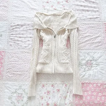 Kawaii Slim Fashion Y2k Knitted sweater Classic Minimalist Chic Casual Knitwear Solid color Unique Streetwear High street Top 1