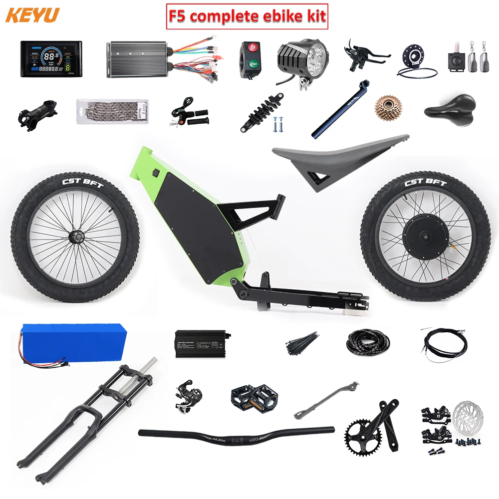 Diy Complet ebike kit Enduro ebike kit 60V 3000W Electric KEYU F5 conversion electric bike stealth bomber frame
