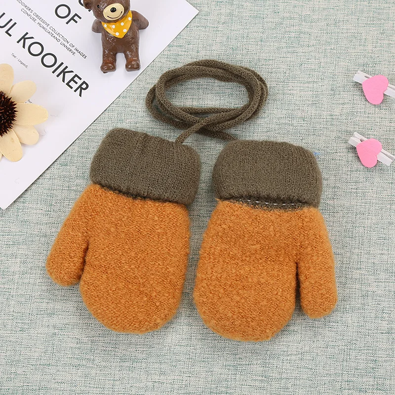 Cartoon Baby Mittens Winter Warm Kids Baby Boys Girls Knitted Gloves For Children Toddler Kid