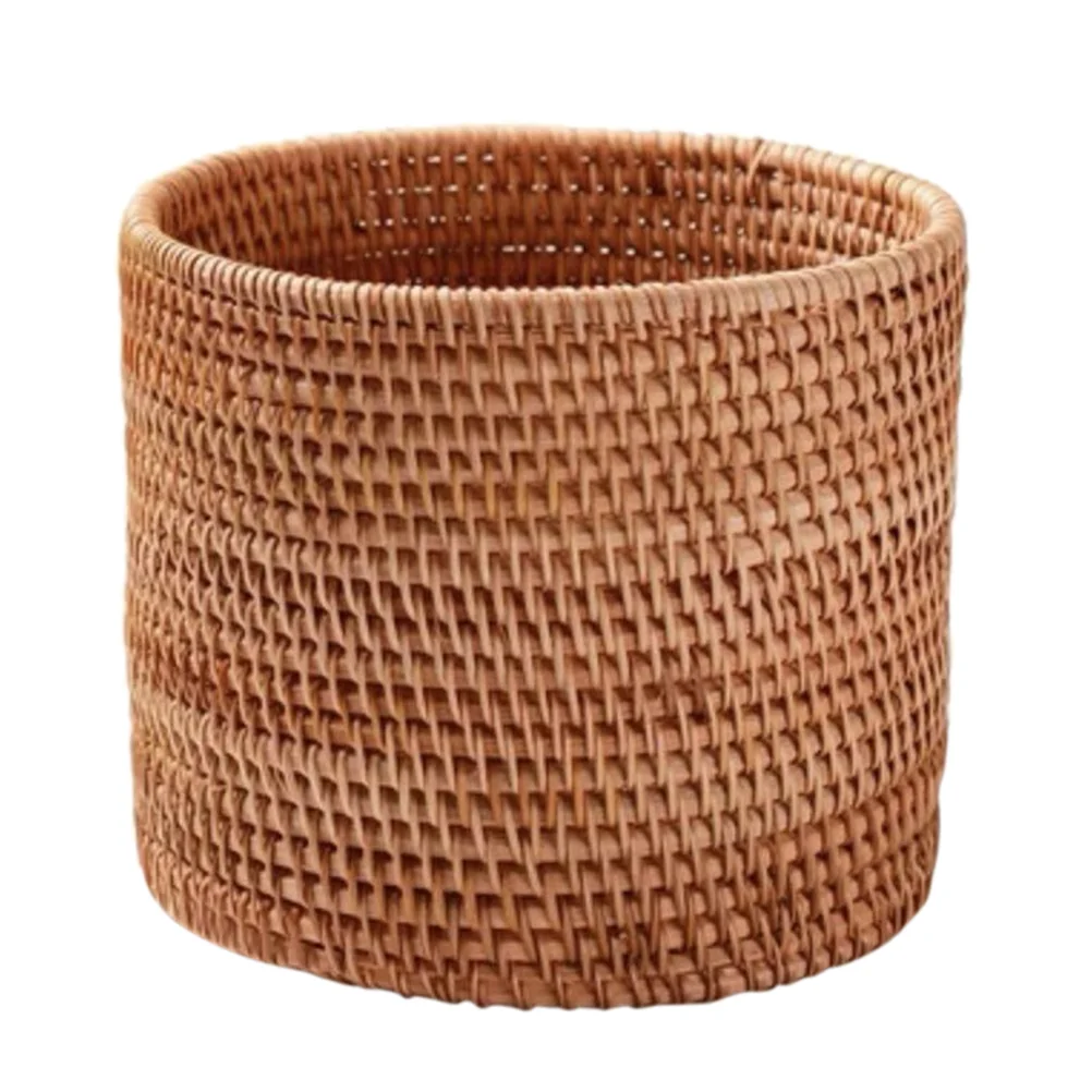 

Garbage Can Large Basket Bin Rattan Woven Vase Fruit Organizer Autumn Vines Bread Storage Sundries Office