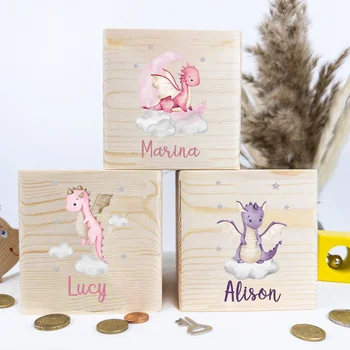 Custom Baby Money Box Baby Gift for Birth Personalized Wooden Money Box for Kid Customized Piggy Bank Easter Gifts
