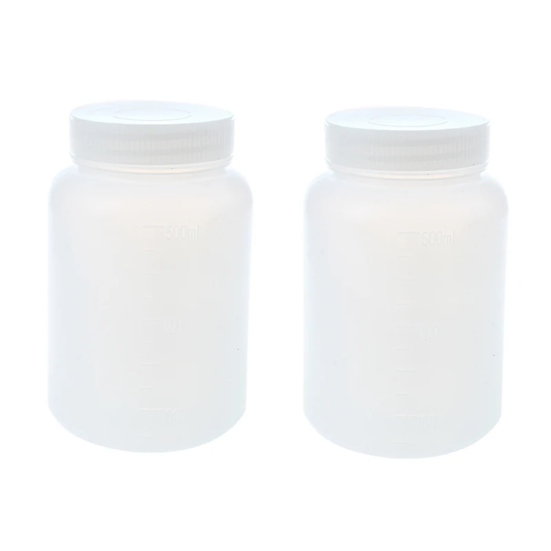 

2X Laboratory Chemical Storage Case White Plastic Widemouth Bottle 500ML