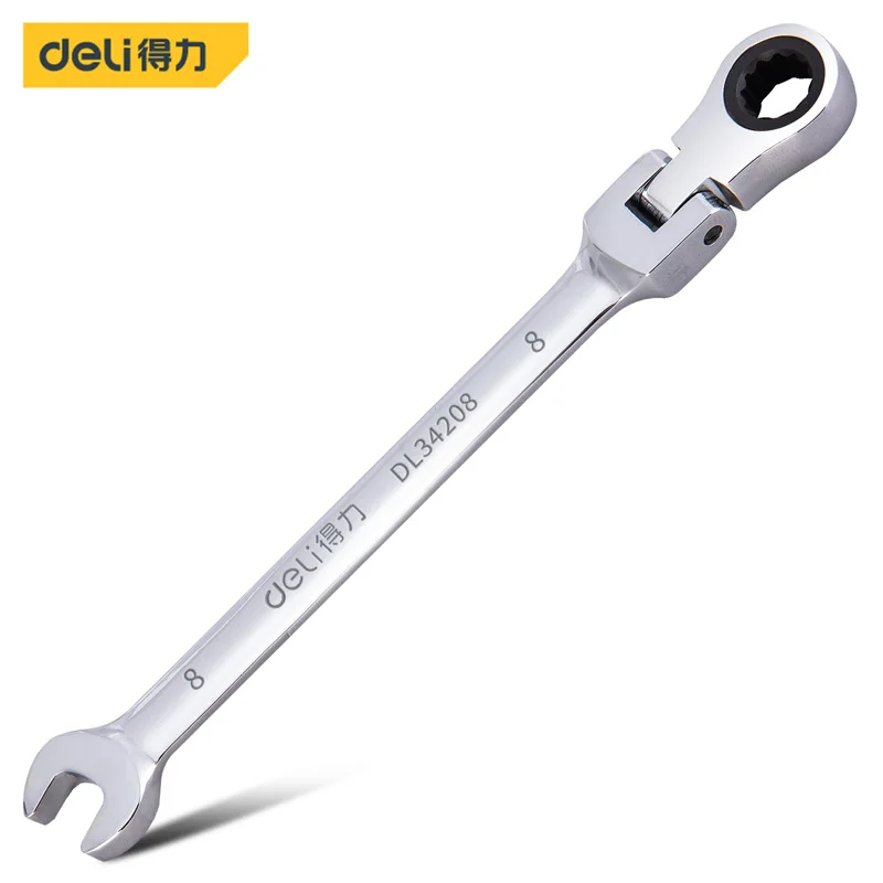 

deli Adjustable head ratchet dual wrenches Quick rotary box wrenches Fixed wrenches Home maintenance 8mm DL34208