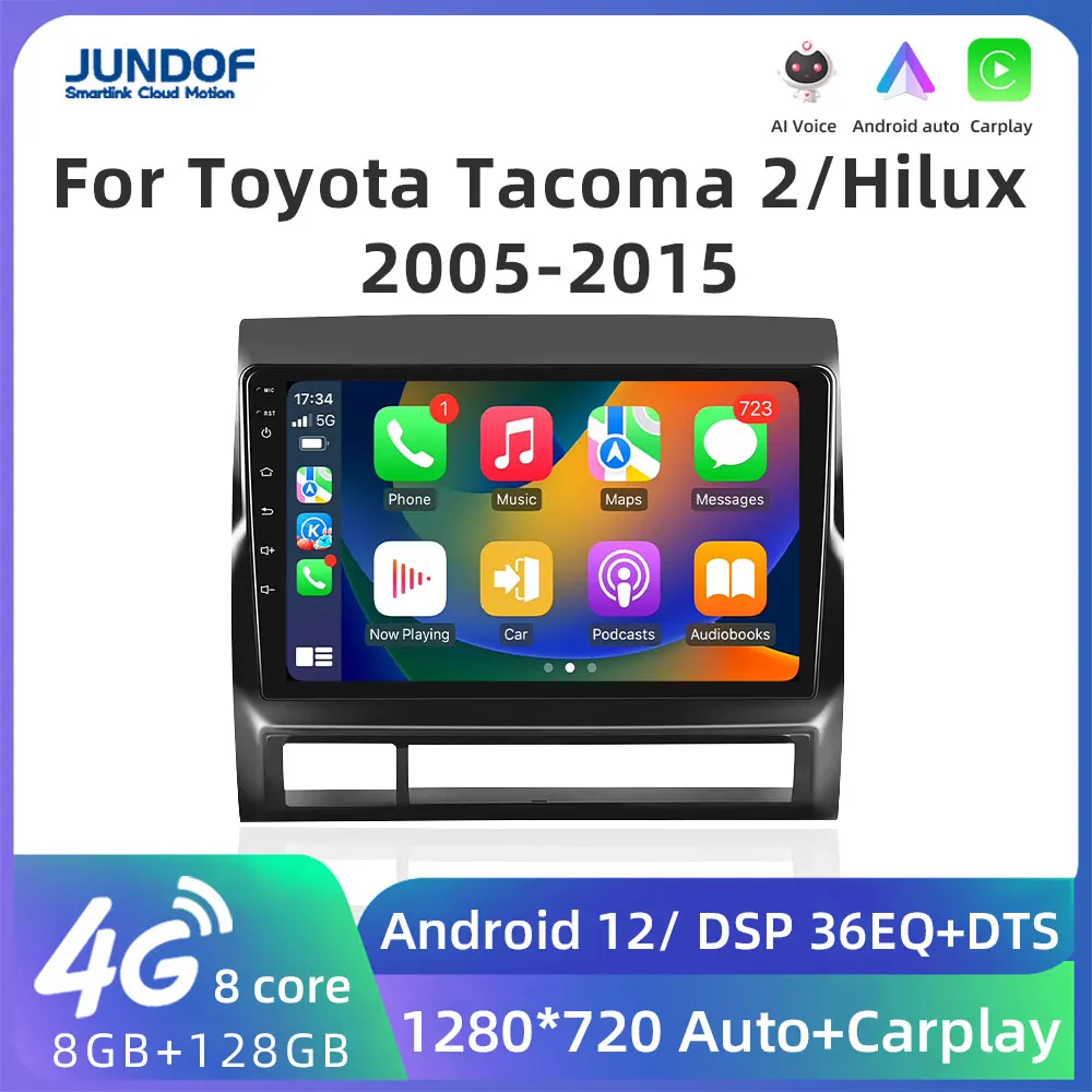 

Jundof Android 12 DSP RDS Carplay 4G WIFI BT GPS Head Unit For Toyota Tacoma 2 HILUX 2005-2015 Car Radio Multimedia Video No DVD