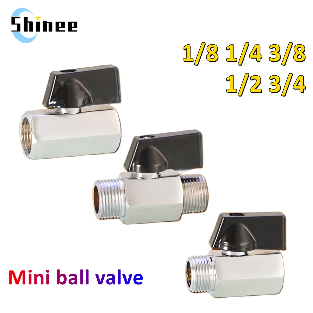 Válvula de bola de latón de 1/8 ", 1/4", 3/8 ", 1/2", BSP, Mini válvula