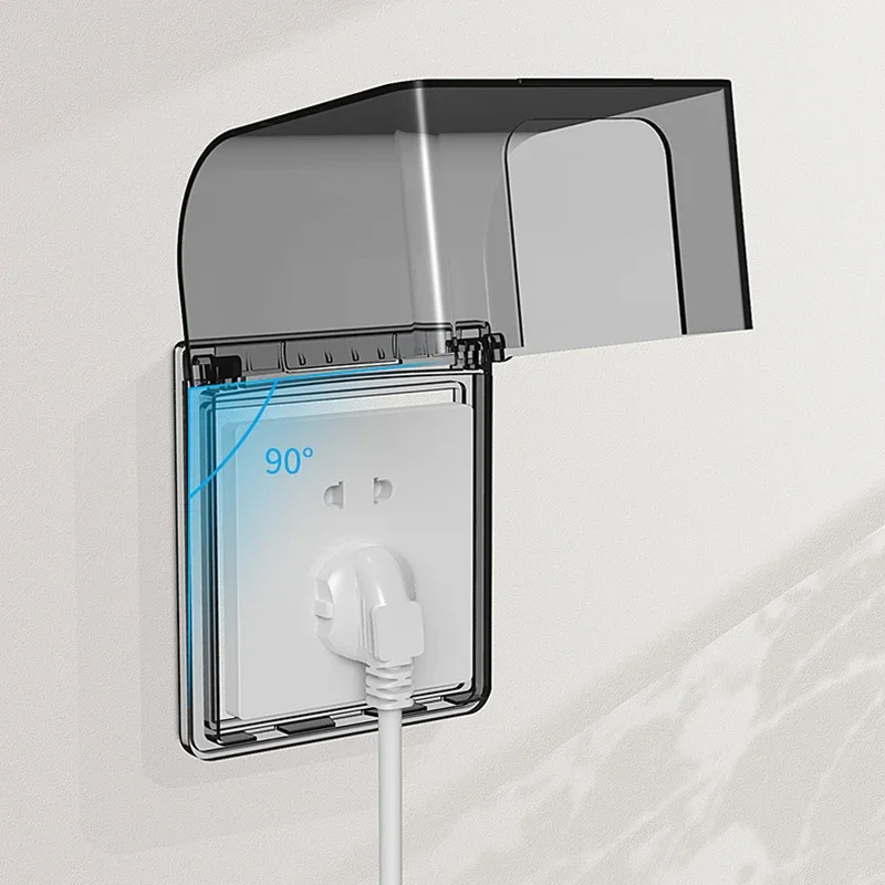Electrical Power Socket socket protective cover electrical sockets 86 Type Wall Socket Waterproof Box Heightened Self Adhesive Electric Plug Cover Splash Box Sockets Switch Button Protection