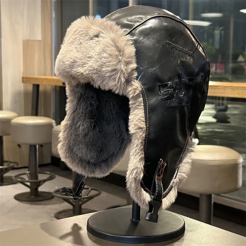 Winter Plus Velvet And Thickened Fur All In One Warm Cycling Ear Protection Hat For Men Women Outdoor Windproof Ski Pilot Hats winter hat fur hat earflap hat