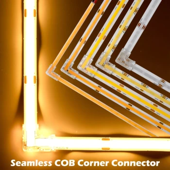 ขั้วต่อมุมแบบไม่ต้องบัดกรี 2 พิน รูปตัว L ขนาด 5/8/10 มม. และขั้วต่อ LED COB 2 พิน ขนาด 8/10 มม. เหมาะสำหรับไฟแถบ LED COB แบบ 2 พิน 1