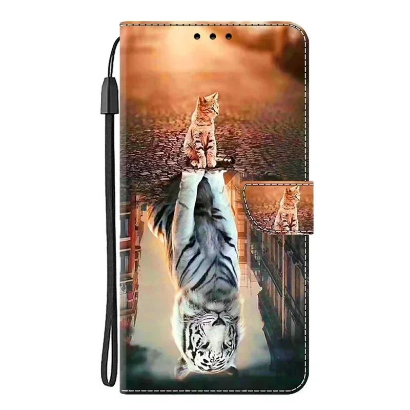 Elegant Leather Flip Wallet Phone Case with Magnetic Stand - Cute Design