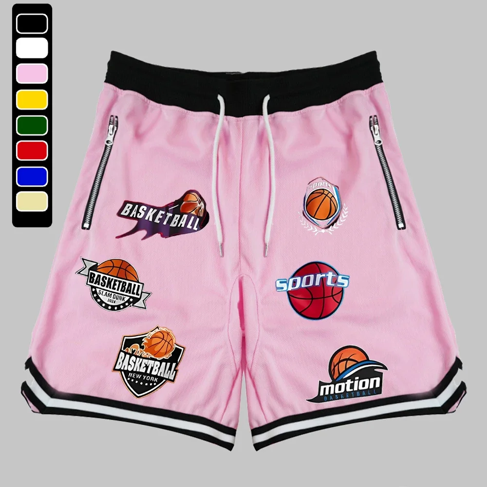 Men's Basketball Mesh Shorts Track Quick Dry Loose Sports Training Shorts Summer Fitness Joggers Casual Breathable Short Pants 3