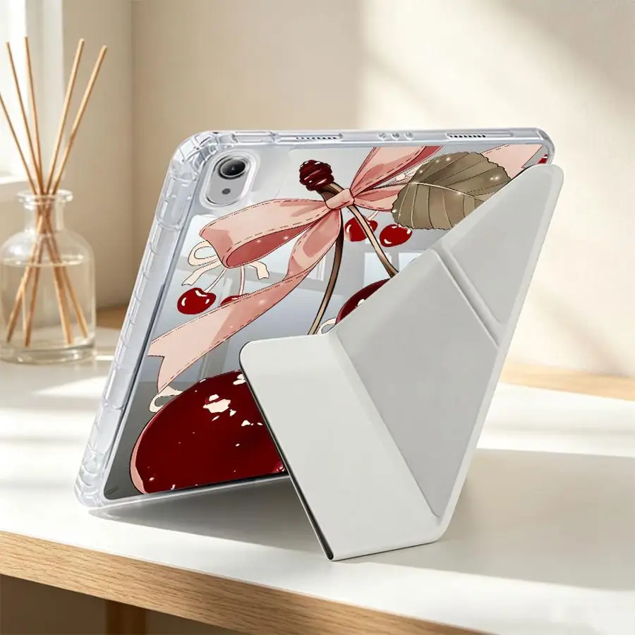 Red Lovely Cherry Tablet Case with Pen Slot Cover